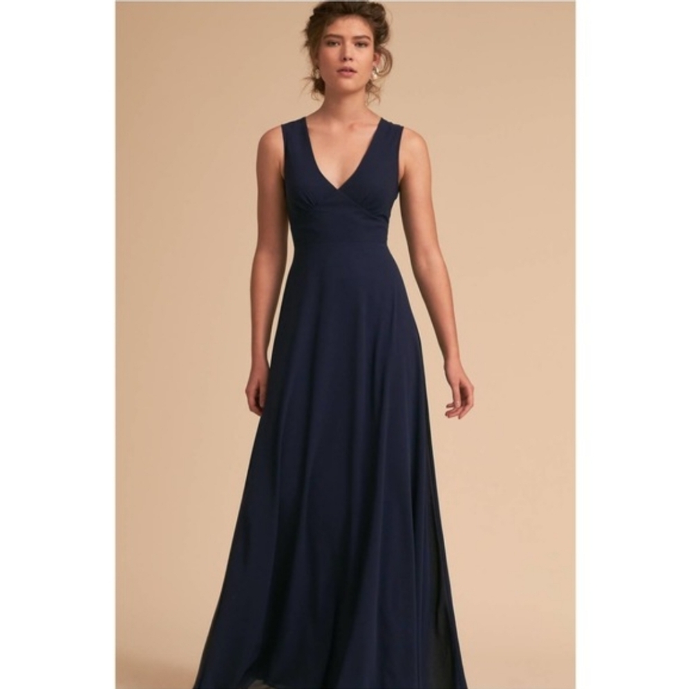 NWT BHLDN Anthropologie Capulet Navy Maxi Dress Size Large - Picture 2 of 10
